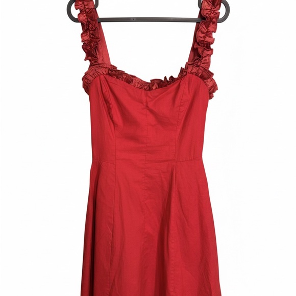 Free People Midnight Magic Mini Dress in red dahlia SMALL - Picture 3 of 4